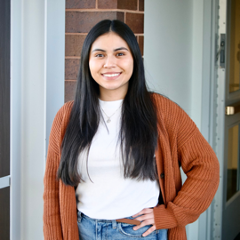 Student standing in hallway